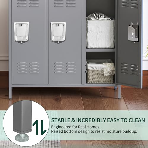 6 Doors Metal Employee Locker (6 Door-Upgraded / Grey)