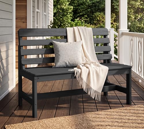 Armless Outdoor Bench (Grey / 2 Person)