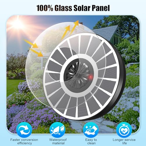 Solar Water Fountain Works in Cloudy Weather (White Panel)