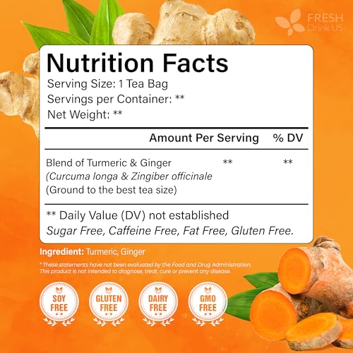 Premium 210 Ginger Turmeric Tea Bags (210 Tea Bags)