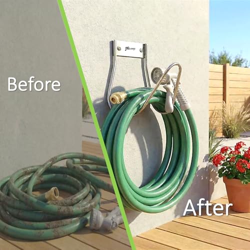 Garden Hose Holder Stainless Steel Small Wall Mount Garden Hose Hook (80 Feet)