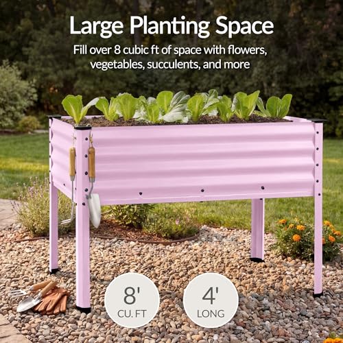 48x24x30in Galvanized Raised Garden Bed (48x24x30in / Pink)