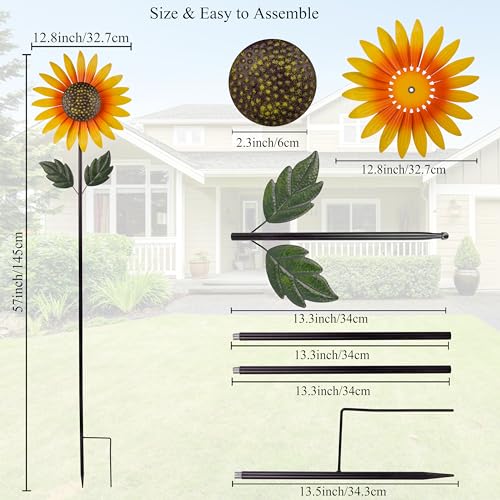Sunflower Wind Spinner Outdoor (Sunflower-yellow)