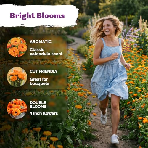 500 Ball's Orange Calendula Heirloom Flower Seeds