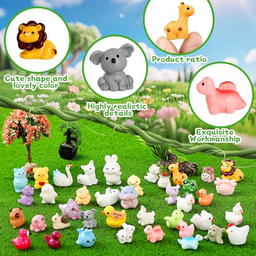 70 Pcs Mini Resin Animals