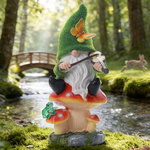 Solar Gnomes Garden Statue Decor for Mother's Father's Day (Greengnome)