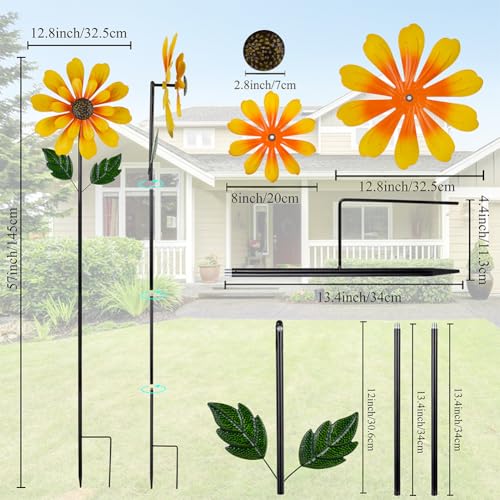 Sunflower Wind Spinners Outdoor (13inch(Sunflower-A))