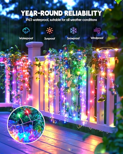 120 LED Solar Fairy Lights Outdoor Waterproof IP65 (Multicolor / 9.8Ft)
