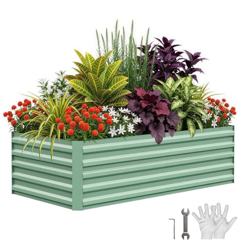 6x3x2ft Galvanized Raised Garden Bed Outdoor (Green-rect. / 6x3x2ft)