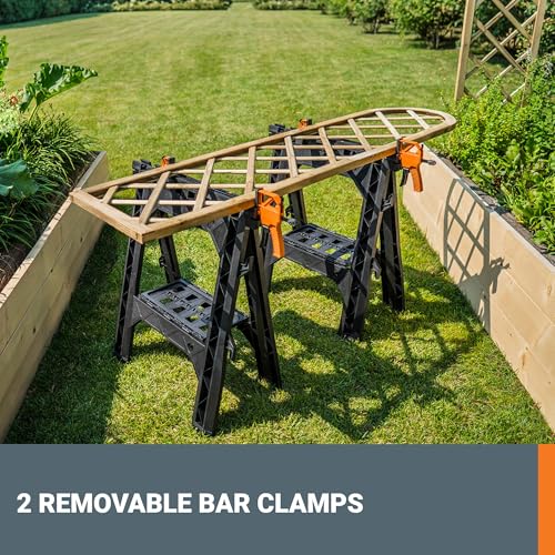 WX065 Clamping Sawhorses with Bar Clamps (Clamping Sawhorse Pair)
