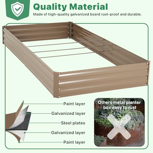 Galvanized Raised Garden Bed for Vegetables Flowers Herbs
