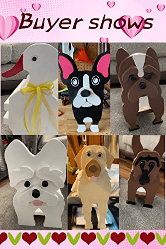 Sweet Lovely Dog Planter Animal Decor Pots Cute Dog Cartoon Shaped Flower Pot Wooden Planter for Indoor Office Outdoor Home Garden Decoration Gift
