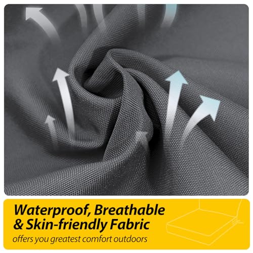 Outdoor Chair Cushions (Dark Gray / 23"x23"x5" / 23"x13.5")