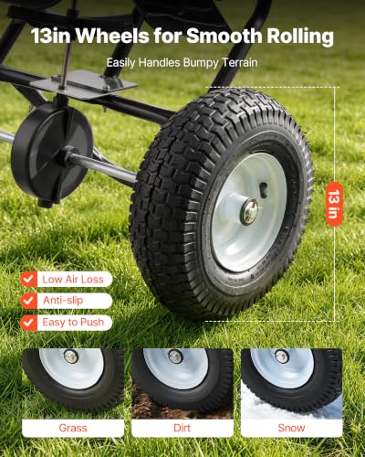 Broadcast Spreader 130 lbs Capacity Hopper Walk (130LB / Black)