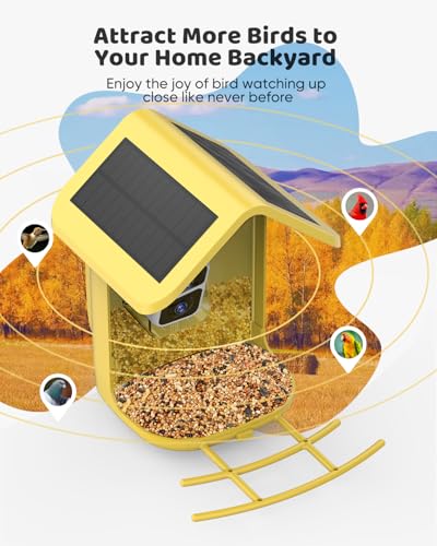 Smart Bird Feeder with Camera Solar Powered