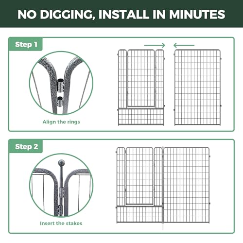 No Dig Garden Fence (Silver / 50"H)