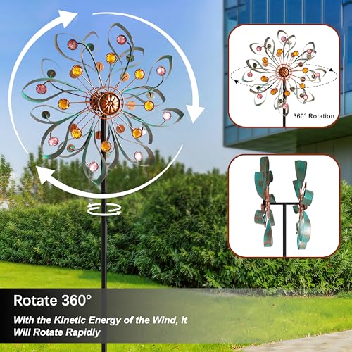 Large Metal Wind Spinners Outdoor (Ribbon-shaped Pinwheel)
