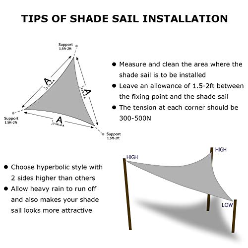 8'x8'x8' Sun Shade Sail Gray Curved Triangle (Gray / 0 8' X 0 8' X 0 8')