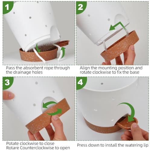 Orchid Pots with Holes (White+brown-5pack)