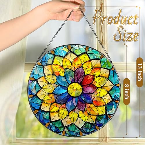 8'' Rainbow Mandala Sun Catcher Ornament (Rainbow Mandala)