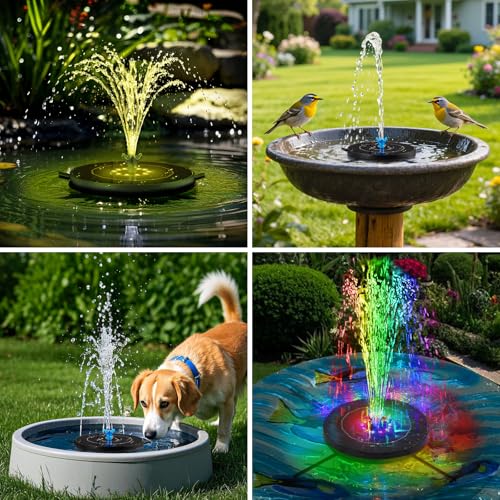 Solar Fountain Pump with 3 Spray Height Adjustments (Blue)