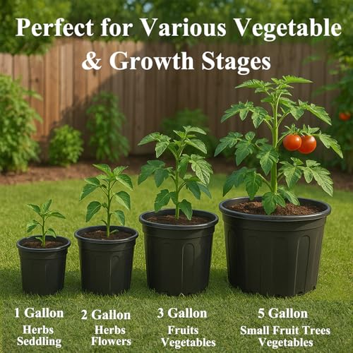 50 Pack 2 Gallon Flexible Plant Nursery Pots for Plants with Drainage Holes (2 Gallon)