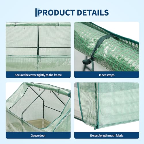 6x3x1 FT Raised Garden Bed with PE Cover & Self (Beige W/ Pe Cover / 6x3x1 ft)