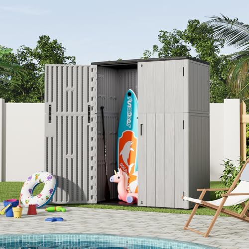 Outdoor Vertical Storage Shed (Gray / 57 Cu.ft)