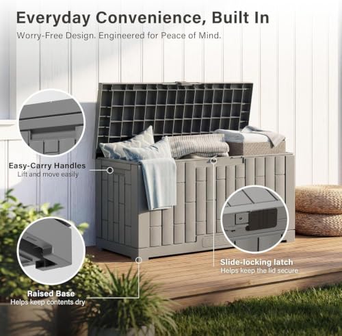 Outdoor Storage Box (Ash Grey / 60 Gallon)