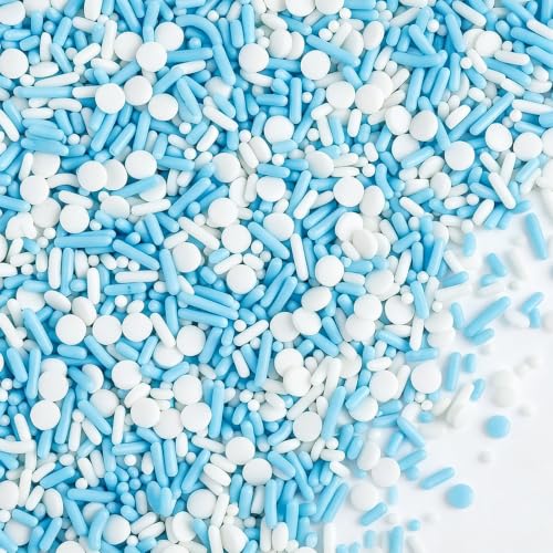 Winter Blue Sprinkles Edible for Baking (Blue & White)
