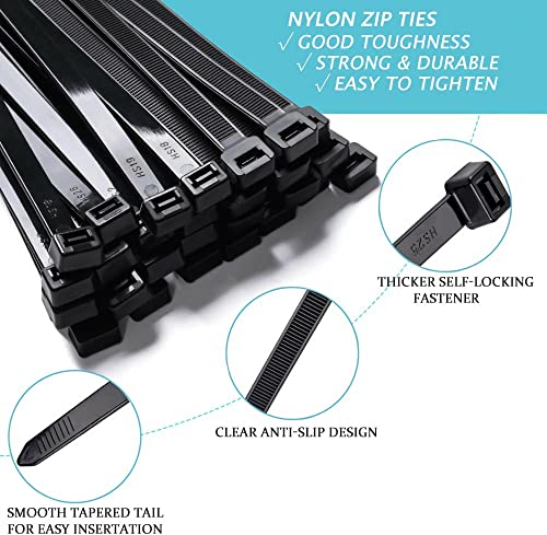 Zip Ties 18 Inch Black 100 Pieces (Black / 18 inch)