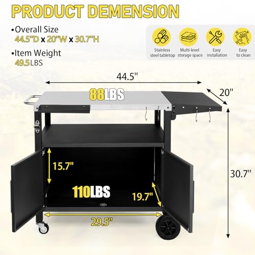 Outdoor Grill Cart with Storage