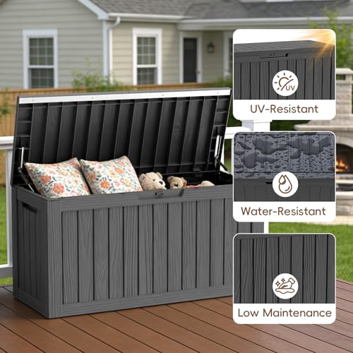 Outdoor Storage Box (Black / 90 Gallon)