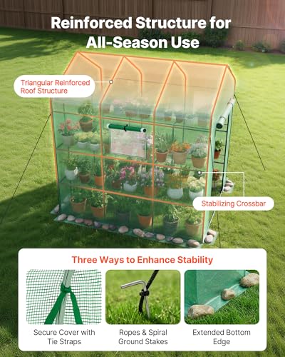Walk in Greenhouse (Green / 4.5x6.8x6.4 ft)