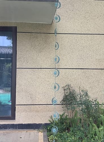Sun and Moon Decorative Rain Chain (Blue Sun)