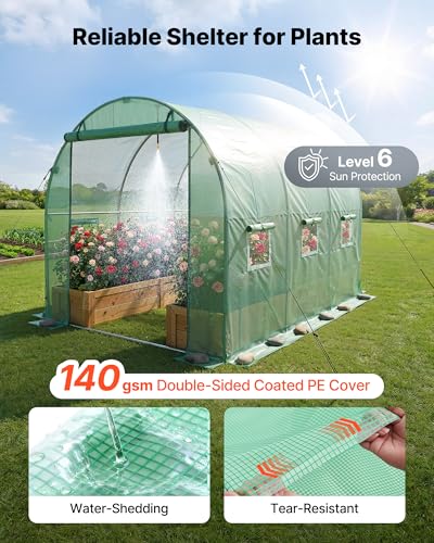 Walk in Tunnel Greenhouse (Green / 10x7x7 ft)