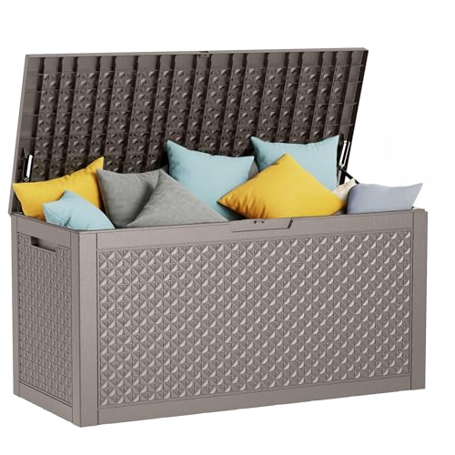 121 Gallon Outdoor Storage Box Waterproof (Gray / 121 Gallon)