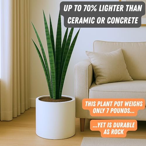 Large Planter for Indoor or Outdoor (Matte White / 12 Inch)