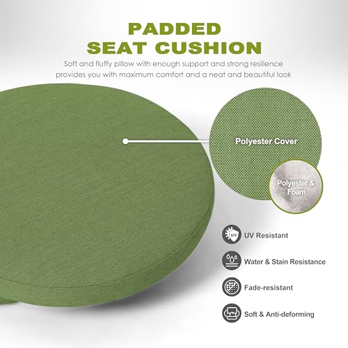 3 Piece Cast Aluminum Patio Bistro Set (Green Cushion / Pattern B)