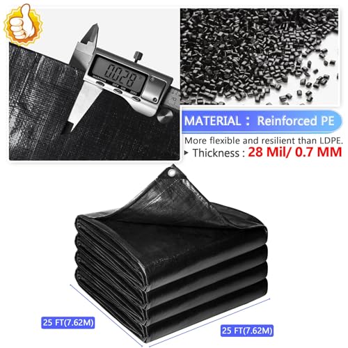 Reinforced PE Pond Liner 25 x 25 FT (25 x 25 ft)