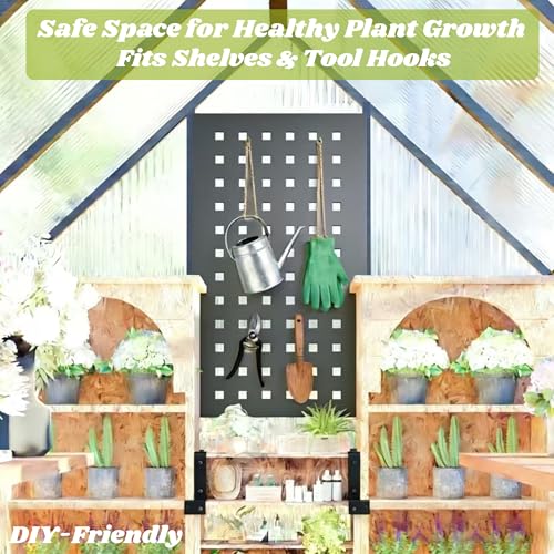 6 x 8 FT Polycarbonate Greenhouse with Roof Vent (Charcoal Black / 6×8FT)