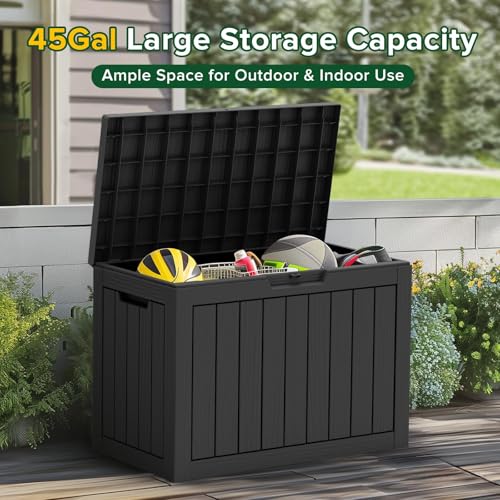 Outdoor Storage Box (Black / 50 Gallon)