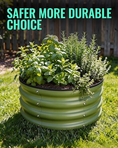 Round Raised Garden Bed (Green)
