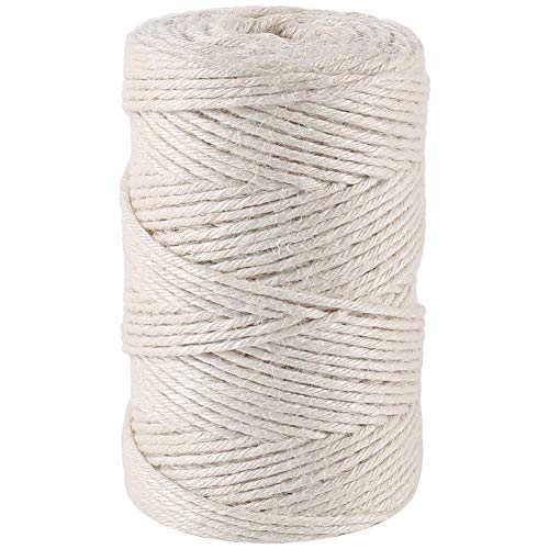 328ft 3mm Jute Twine Thick Creamy for Crafting Gardening (328 Foot)