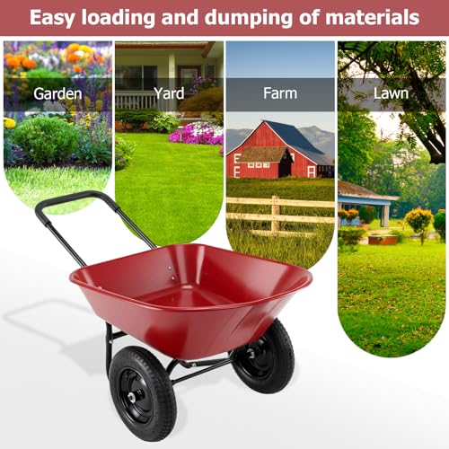 Dual Wheel Wheelbarrow (Red)