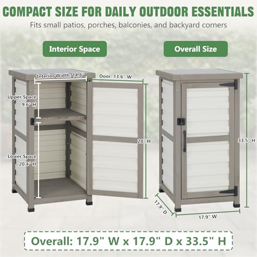 Outdoor Storage Cabinet (White / 18" x 18" x 34")