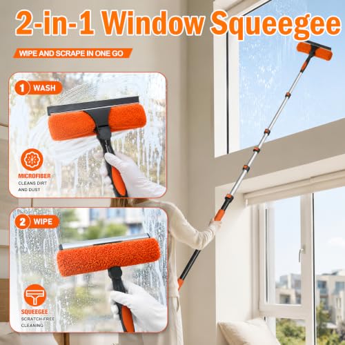 30FT High Reach Duster Cleaning Kit with Extension Pole (24FT)