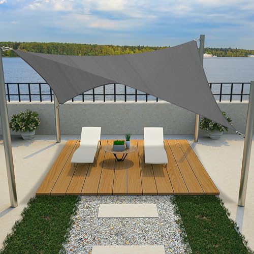 13'x20' Sun Shade Sail Dark Gray Curved Rectangle Customizable (Dark Gray / 13'X20' custom)