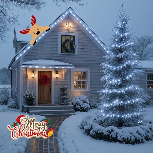 Solar Christmas Lights Outdoor (6 PACK / Cool White)