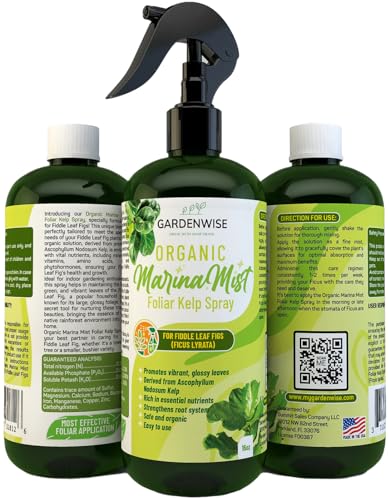 Organic Marina Mist Foliar Spray for Fiddle Leaf Fig and Other Ficus Trees (8 Fl Oz)